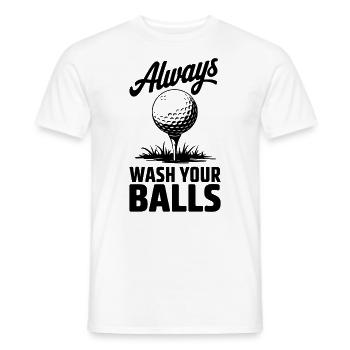 Golfball-Sammler Golfer Wortspiel Immer Wasch - Männer T-Shirt - Weiß - Vorne - AI Model Male 178 dark (178cm)