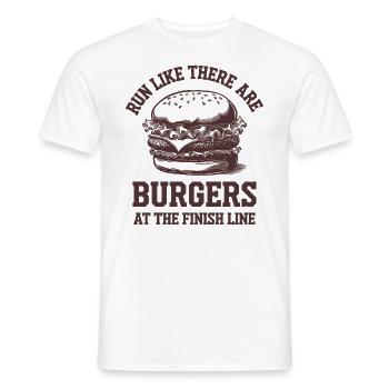 Courez comme un marathonien lorsque Burger atteint la ligne d’arrivée - T-shirt homme - blanc - Devant - AI Model Male 178 dark (178cm)
