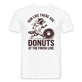 Run like a marathon runner when donuts at the finish line - Men's T-Shirt - white - Front - AI Model Male 178 dark (178cm)