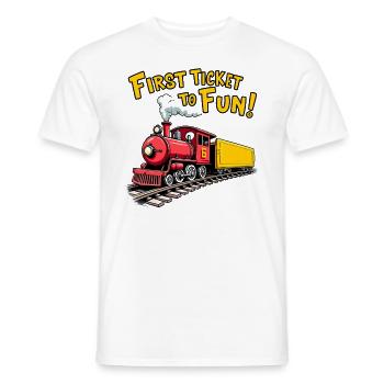 First Train Ride Railway Adventure Scenic Travel - Männer T-Shirt - Weiß - Vorne - AI Model Male 178 dark (178cm)