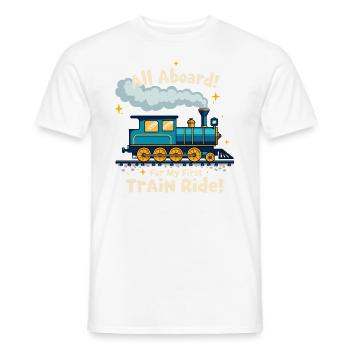 First Train Ride Railway Adventure Scenic Travel - Männer T-Shirt - Weiß - Vorne - AI Model Male 178 dark (178cm)