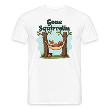 Squirrel Watching Enthusiast Wildlife - Men's T-Shirt - white - Front - AI Model Male 178 dark (178cm)