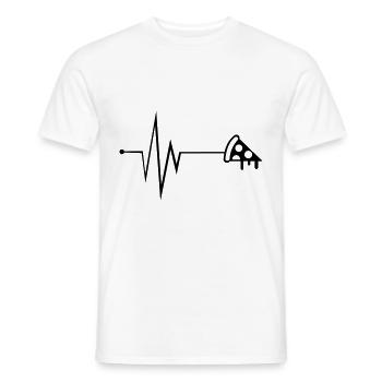 Pizza Puls Silhouette - T-shirt homme - blanc - Devant - AI Model Male 178 dark (178cm)