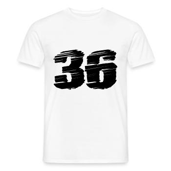 36 Number jersey - Men's T-Shirt - white - Front - AI Model Male 178 dark (178cm)