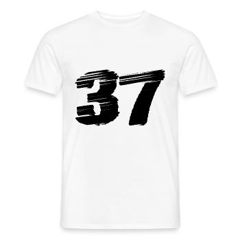 37 Numéro maillot - T-shirt homme - blanc - Devant - AI Model Male 178 dark (178cm)