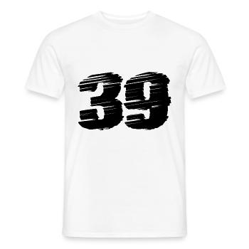 39 Number jersey - Men's T-Shirt - white - Front - AI Model Male 178 dark (178cm)