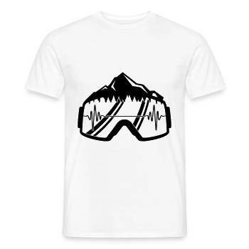 occhiali da sci pulse - T-shirt uomo - bianco - Fronte - AI Model Male 178 dark (178cm)