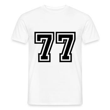 77 Zahl Symbol - Männer T-Shirt - Weiß - Vorne - AI Model Male 178 dark (178cm)