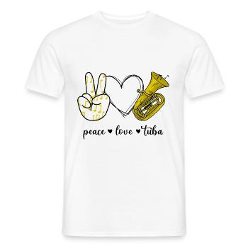 Peace Love Tuba - Männer T-Shirt - Weiß - Vorne - AI Model Male 178 dark (178cm)