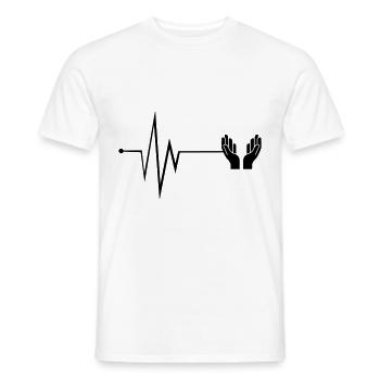 Hands Pulse - Men's T-Shirt - white - Front - AI Model Male 178 dark (178cm)