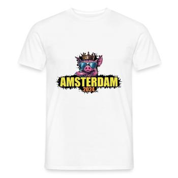Amsterdam 2024 Schwein - Männer T-Shirt - Weiß - Vorne - AI Model Male 178 dark (178cm)
