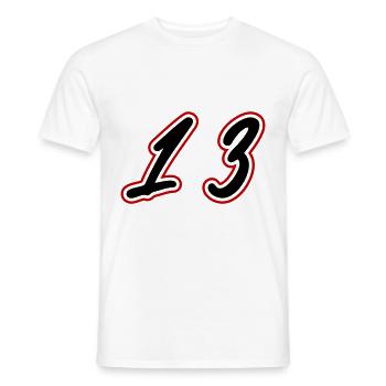 13 Zahl symbol - Männer T-Shirt - Weiß - Vorne - AI Model Male 178 dark (178cm)