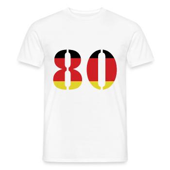 80 Number Jersey Tyskland - Mænd T-shirt - hvid - Foran - AI Model Male 178 dark (178cm)