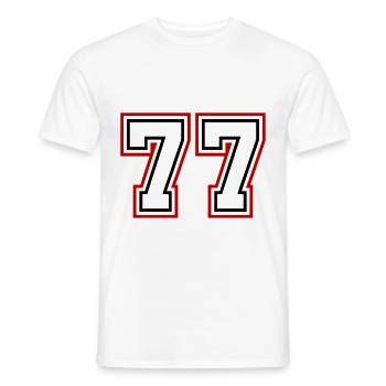 77 Zahl nummer - Männer T-Shirt - Weiß - Vorne - AI Model Male 178 dark (178cm)