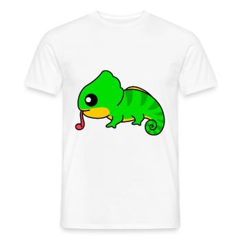 Chameleon Comic Animal - Men's T-Shirt - white - Front - AI Model Male 178 dark (178cm)