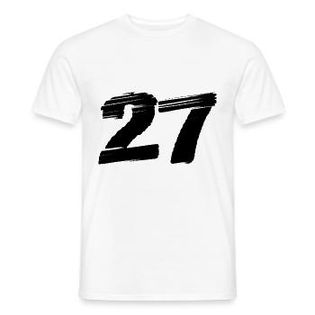 27 Zahl Trikot - Männer T-Shirt - Weiß - Vorne - AI Model Male 178 dark (178cm)