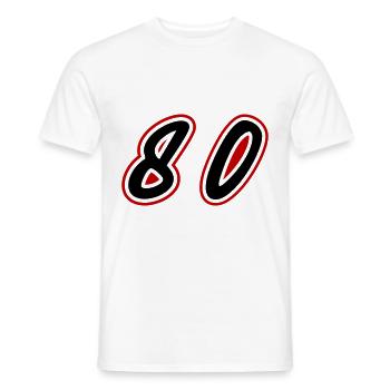 80 Zahl Symbol - Männer T-Shirt - Weiß - Vorne - AI Model Male 178 dark (178cm)