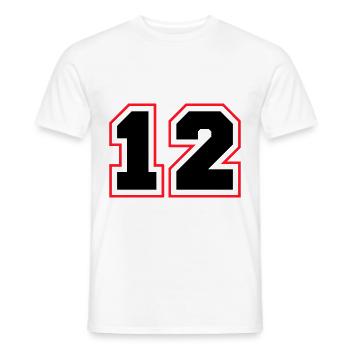 12 symbole de nombre - T-shirt homme - blanc - Devant - AI Model Male 178 dark (178cm)