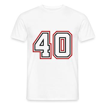 40 Number number - Men's T-Shirt - white - Front - AI Model Male 178 dark (178cm)