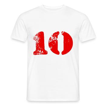 Symbole de 10 chiffres - T-shirt homme - blanc - Devant - AI Model Male 178 dark (178cm)