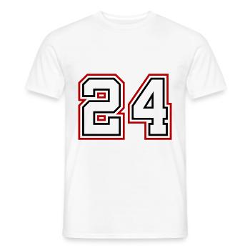 24 Numéro de numéro - T-shirt homme - blanc - Devant - AI Model Male 178 dark (178cm)
