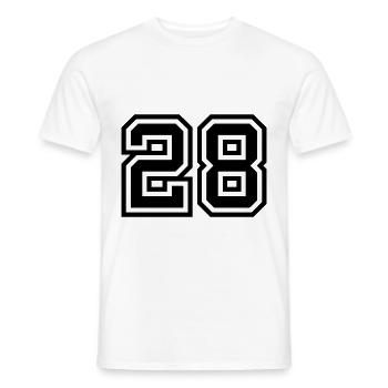 28 Zahl symbol - Männer T-Shirt - Weiß - Vorne - AI Model Male 178 dark (178cm)