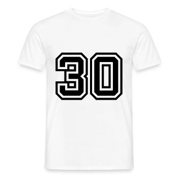 Symbole de 30 chiffres - T-shirt homme - blanc - Devant - AI Model Male 178 dark (178cm)