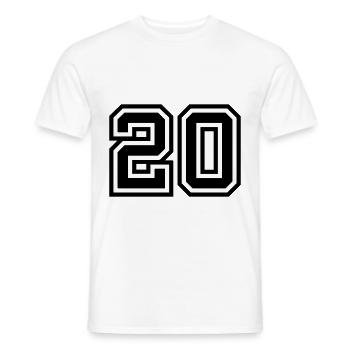 20 Zahl symbol - Männer T-Shirt - Weiß - Vorne - AI Model Male 178 dark (178cm)