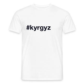 KYRGYZ Hashtag Kirghizistan - T-shirt homme - blanc - Devant - AI Model Male 178 dark (178cm)