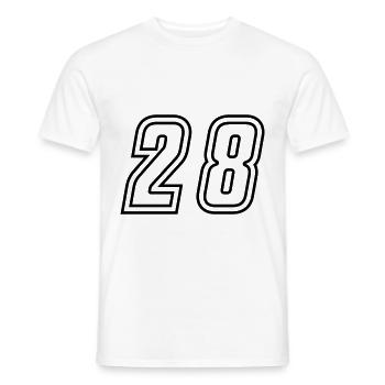 28 Zahl nummer - Männer T-Shirt - Weiß - Vorne - AI Model Male 178 dark (178cm)