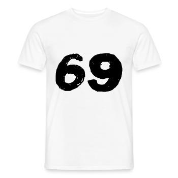 69 Zahl Trikot - Männer T-Shirt - Weiß - Vorne - AI Model Male 178 dark (178cm)