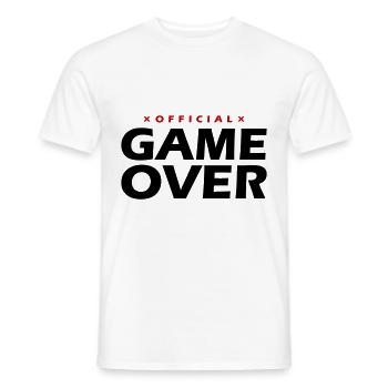 Game Over Spruch - Männer T-Shirt - Weiß - Vorne - AI Model Male 178 dark (178cm)
