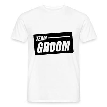 Team Groom Wedding Saying - Men's T-Shirt - white - Front - AI Model Male 178 dark (178cm)