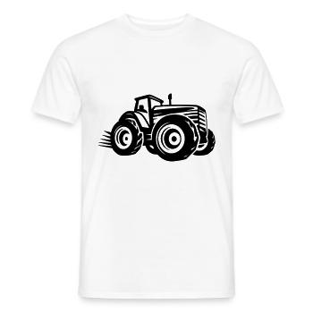 Tracteur Silhouette Agriculture - T-shirt homme - blanc - Devant - AI Model Male 178 dark (178cm)
