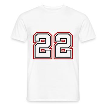 22 Number number - Men's T-Shirt - white - Front - AI Model Male 178 dark (178cm)