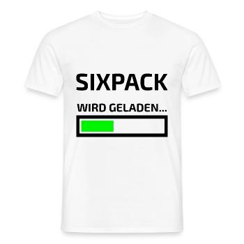 Sixpack wird geladen lustiges Workout Shirt - Männer T-Shirt - Weiß - Vorne - AI Model Male 178 dark (178cm)