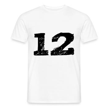 Maillot 12 Numéro - T-shirt homme - blanc - Devant - AI Model Male 178 dark (178cm)