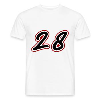 28 Number symbol - Men's T-Shirt - white - Front - AI Model Male 178 dark (178cm)