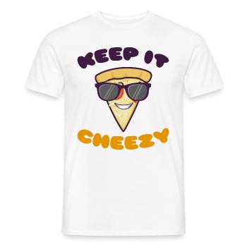 Keep it Cheezy - Men's T-Shirt - white - Front - AI Model Male 178 dark (178cm)
