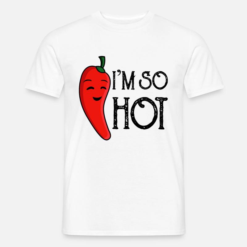 Hot Chili Scharfe Chilli - Männer T-Shirt - Weiß