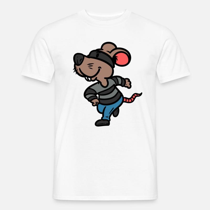 Robber Mouse Robber Maus - Männer T-Shirt - Weiß