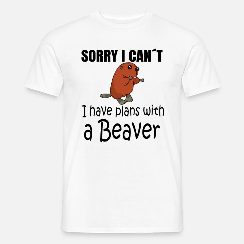 BEAVER: Plans with a Beaver - Männer T-Shirt - Weiß