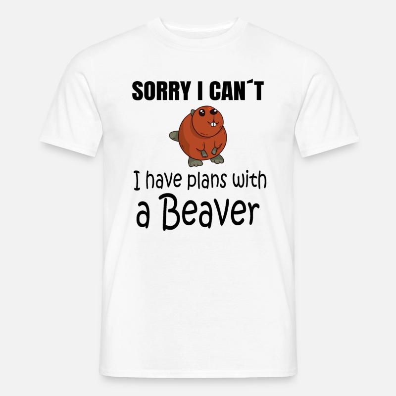BEAVER: Plans with a Beaver - Männer T-Shirt - Weiß