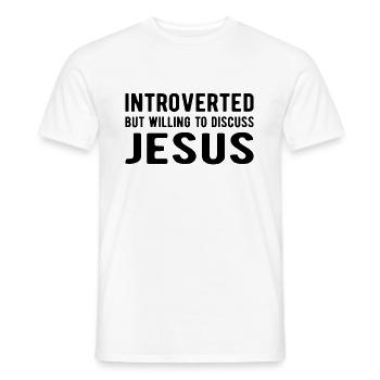 JÉSUS GOD BIBLE : Read : discuss Jesus - T-shirt homme - blanc - Devant - AI Model Male 178 dark (178cm)