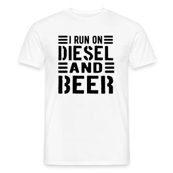 DIESEL MECHANIC / TRUCKER: Diesel and Beer - Men's T-Shirt - white - Front - AI Model Male 178 dark (178cm)