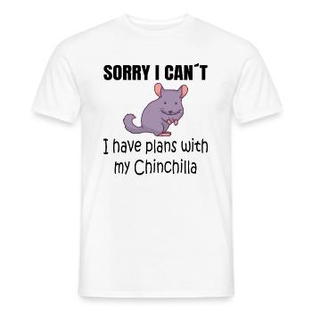 Chinchilla Lover Gift plans with my Chinchilla - T-shirt homme - blanc - Devant - AI Model Male 178 dark (178cm)