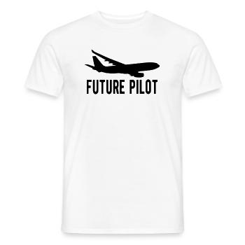 Aviation Airplane Pilot Gift future Pilot - Men's T-Shirt - white - Front - AI Model Male 178 dark (178cm)