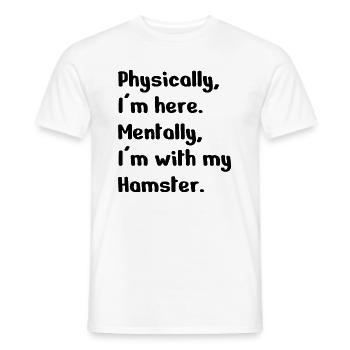 Hamster Lover Gift : with my Hamster - T-shirt homme - blanc - Devant - AI Model Male 178 dark (178cm)