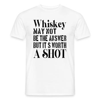WHISKEY / ALCOHOL / DRINKING it´s worth a Shot - Men's T-Shirt - white - Front - AI Model Male 178 dark (178cm)