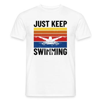SWIMMING/ SWIMMER just keep swimming - Men's T-Shirt - white - Front - AI Model Male 178 dark (178cm)